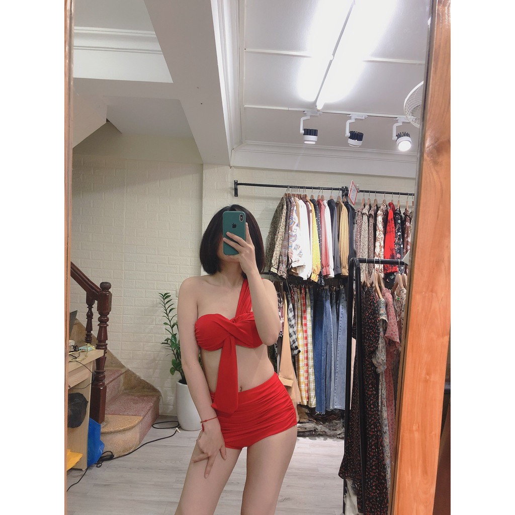Bikini hai mảnh lệch vai quây mới nhất mặc đi biển ( kèm ảnh chụp thật) | BigBuy360 - bigbuy360.vn
