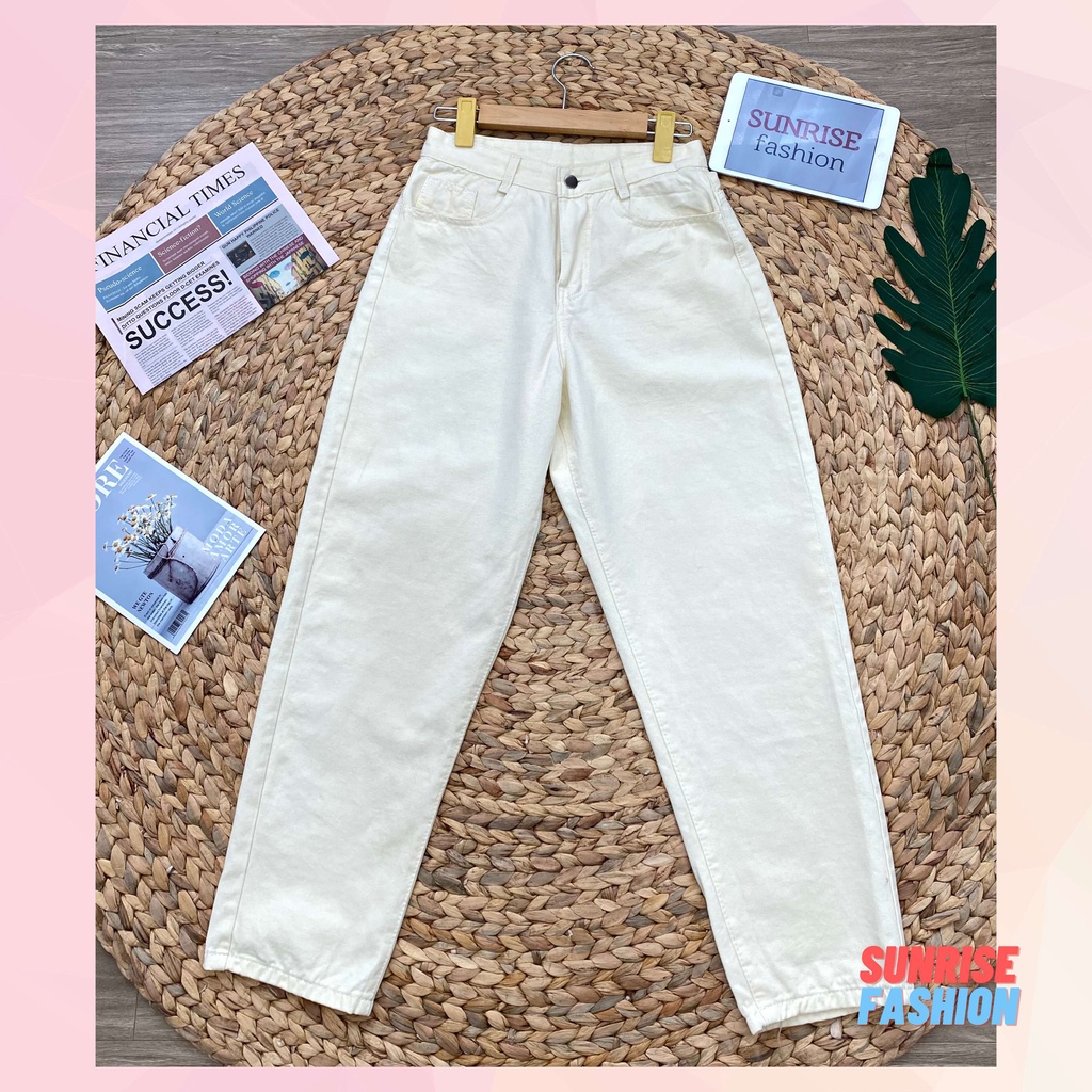 Quần jean baggy nữ lưng cao tôn dáng, quần bò baggy nữ cạp cao Sunrise Fashion S512 | BigBuy360 - bigbuy360.vn