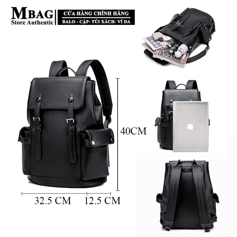 Balo nam, Balo da thời trang MFashion MF366 da cao cấp, chống thấm nước, size lớn