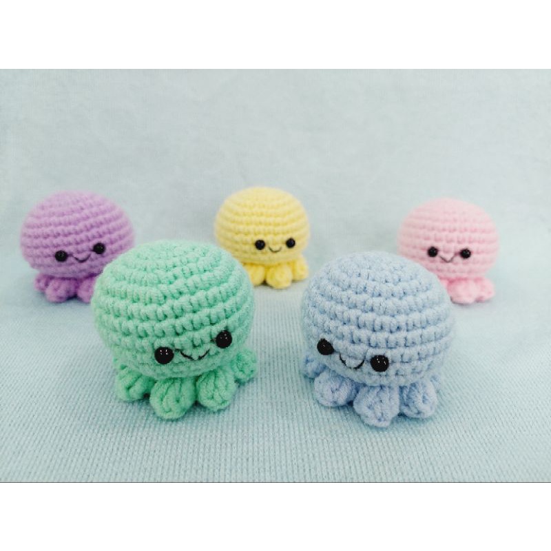 Móc khóa bạch tuộc mini móc len - Amigurumi mini octopus 🐙
