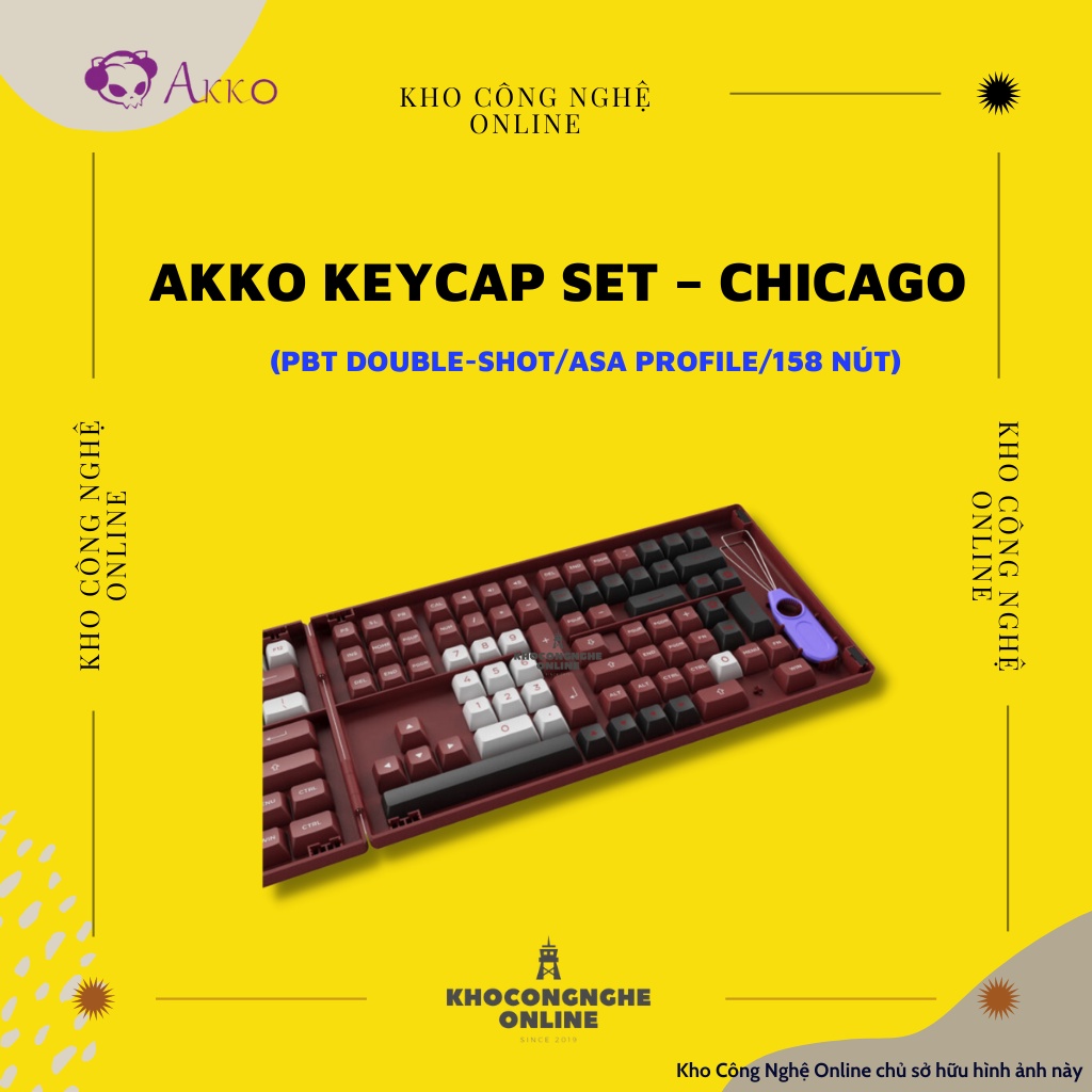 AKKO Keycap set – chicago (PBT Double-Shot/ASA profile/158 nút)