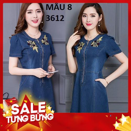 CAO CẤP Đầm Jean Nữ Cổ Bẻ Lai Bầu 3979 -Hàng nhập khẩu