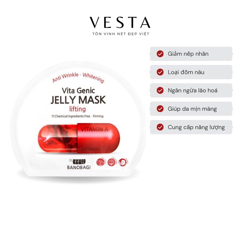 Mặt Nạ Vita Genic Banobagi - Mặt Nạ Jelly Mask Giấy viên th.u.ố.c Bổ Sung Vitamin 30ml