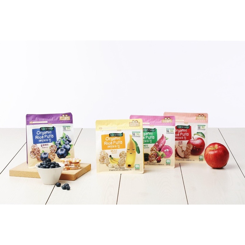 Bánh gạo ăn dặm sần hữu cơ Farm to Family Hàn Quốc 30g 𝐁𝐞𝐞 𝐇𝐨𝐮𝐬𝐞