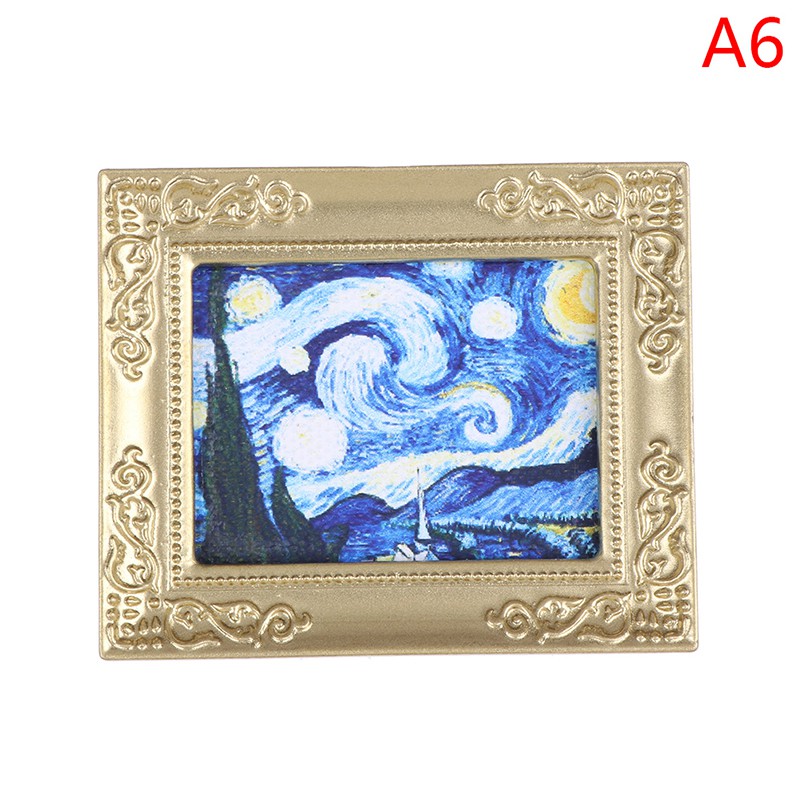 Tranh Sơn Dầu Trang Trí Nhà Búp Bê Tỉ Lệ 1: