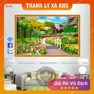 Tranh Dán Tường Phong Cảnh Non Nước Hữu Tình- SL45-Tranh 3d Phòng Khách- Song Long Decor