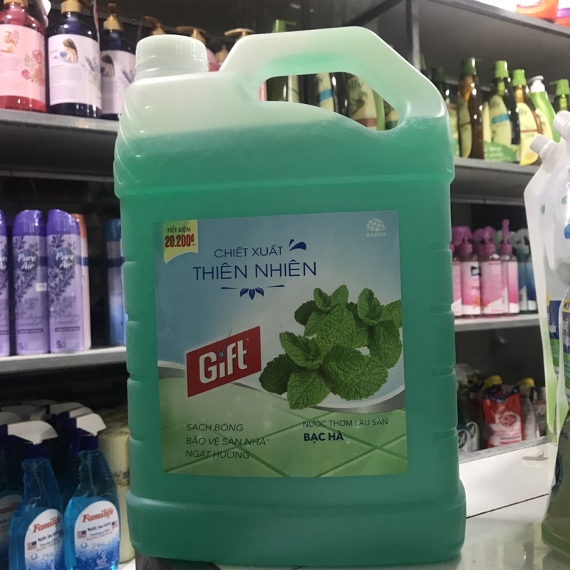 Nước lau sàn nhà Gift hương bạc hà can 3.8kg Gift