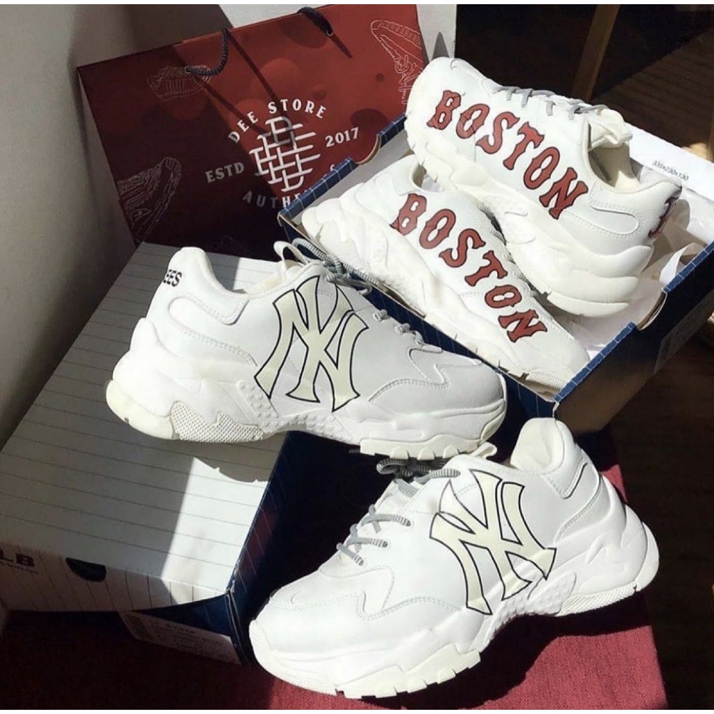 Giày Sneaker Thể Thao Nam Nữ MLB Bigball Chunky A NY Trắng