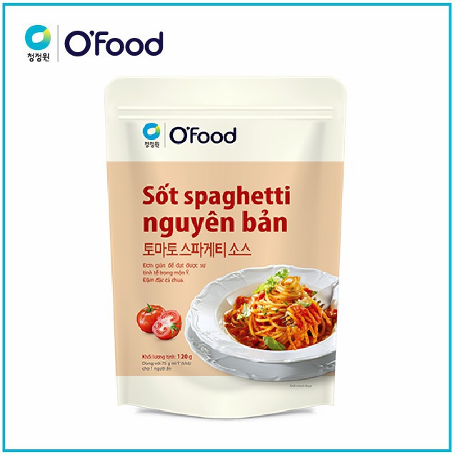 Sốt Spaghetti Arrabbiata vị cay và vị nguyên bản O'food 120g, sốt mì Ý