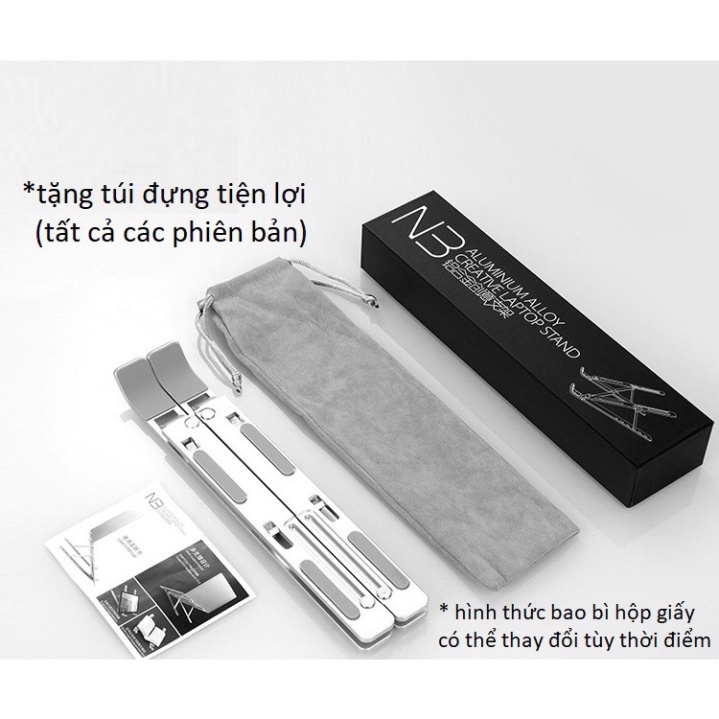 Giá đỡ laptop nhôm hỗ trợ tản nhiệt công thái học, giá để laptop kiêm máy tính bảng đa năng