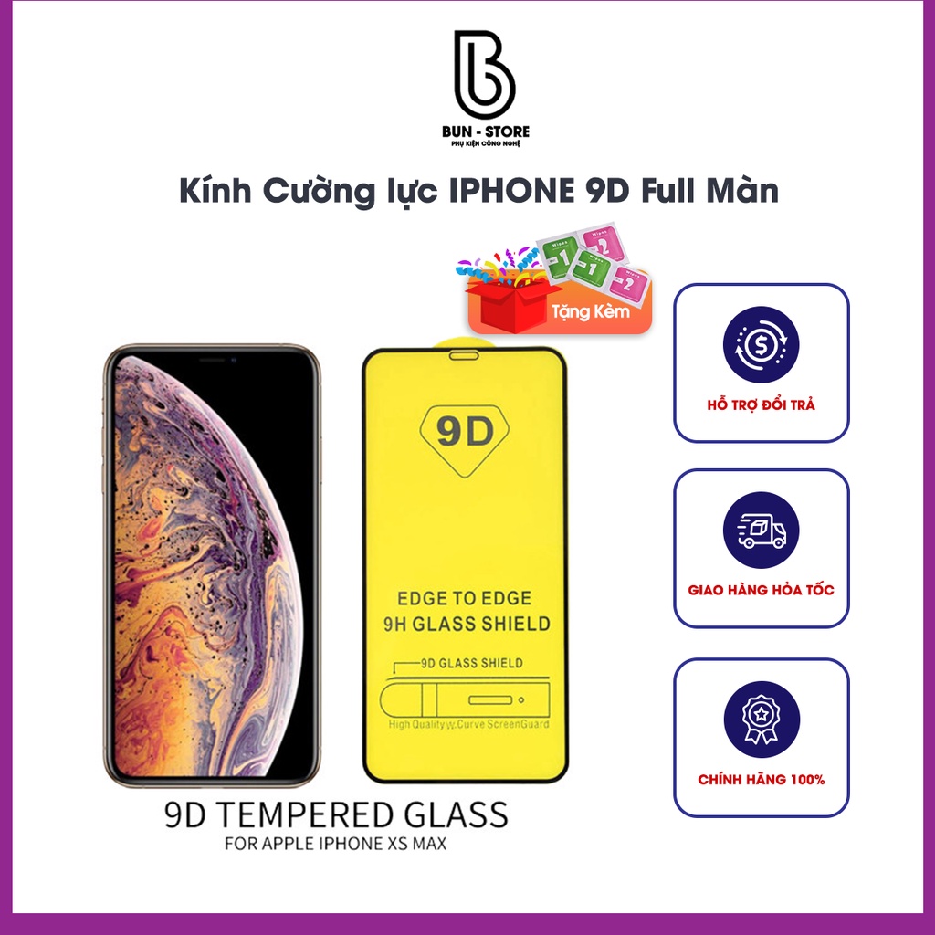 Kính Cường Lực IPHONE 9D Full Màn Cho Các Dòng Ip Chống Trầy Xước Bảo Vệ Màn Hình, Miếng Dán Cường Lực IP Tốt.
