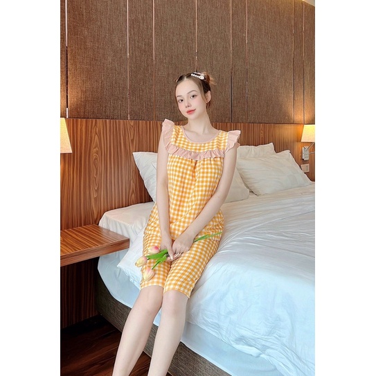 [3 size 46-65KG] SET Đồ bộ LỬNG CARO VẢI LỤA SIÊU MỀM MÁT KHÔNG NHĂN DỄ THƯƠNG thời trang