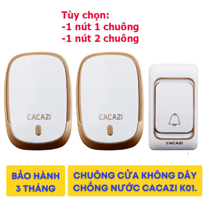 Chuông cửa không dây cacazi-k01 K02 K03  36 kiều chuông khoảng cách 300m 1 chuông và hai chuông