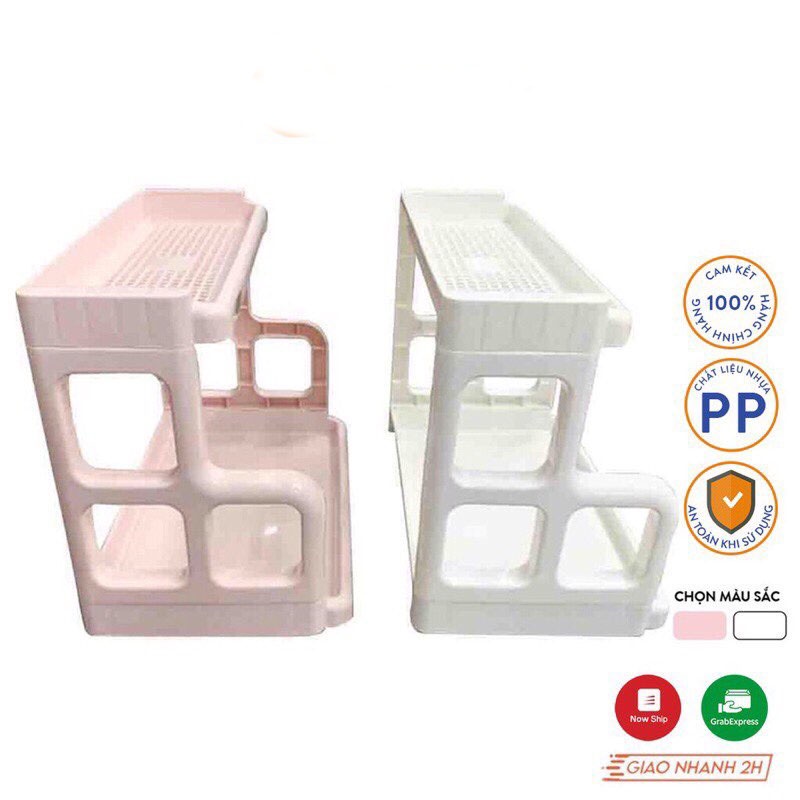 Kệ đựng gia vị nhà bếp 2 tầng tiện lợi Việt Nhật 5566, kệ đựng đồ nhà tắm, úp chén bát đa năng tiện ích Thị Nắng Store