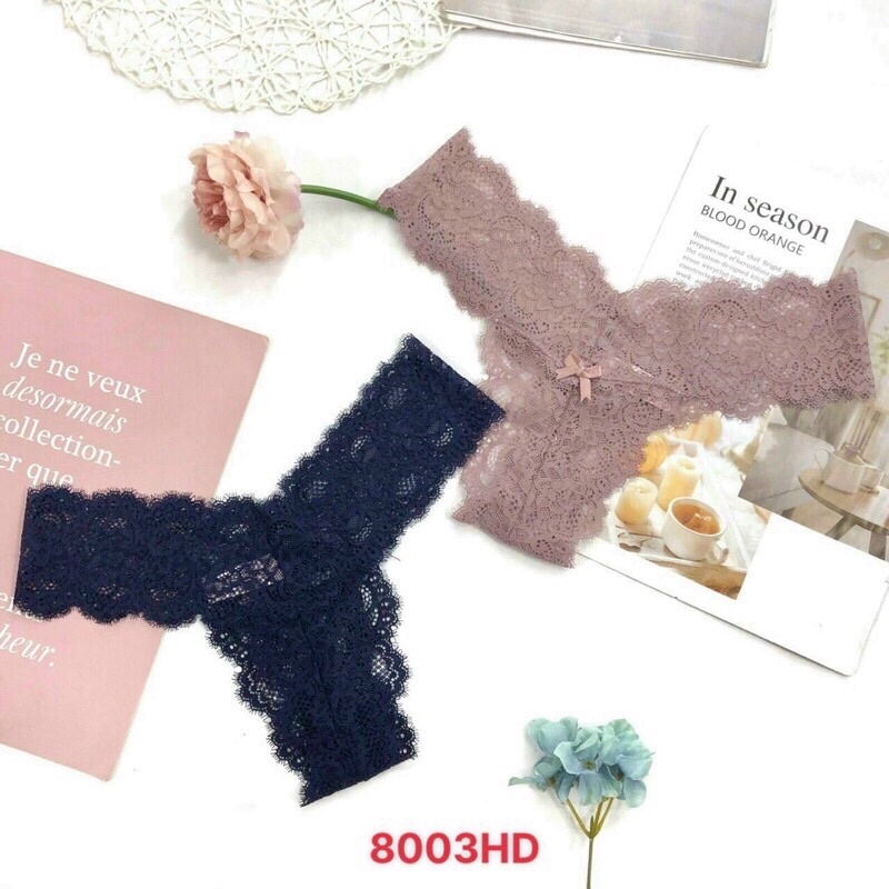 Quần lót ren chữ T gam màu pastel siêu yêu 8003