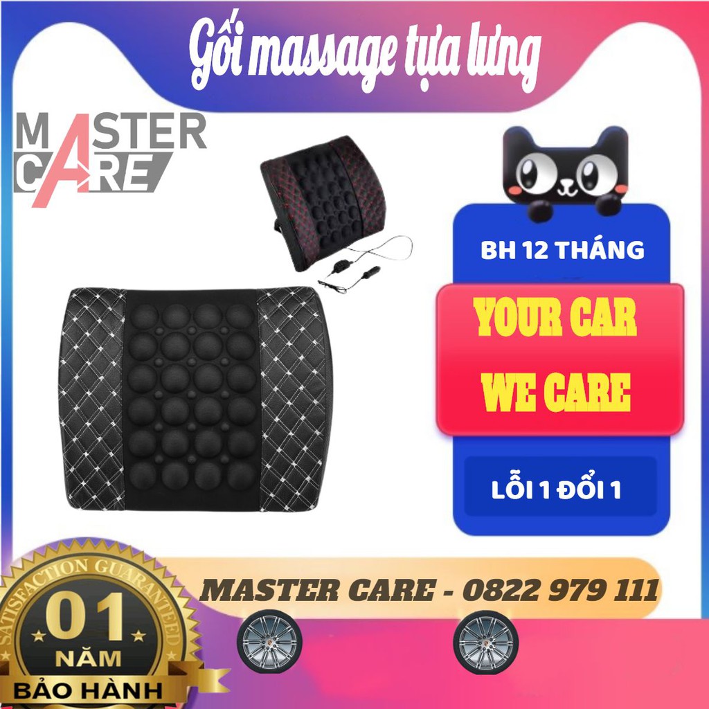 Điệm tựa lưng trên ô tô massage rung thư giãn- loại bọc Da