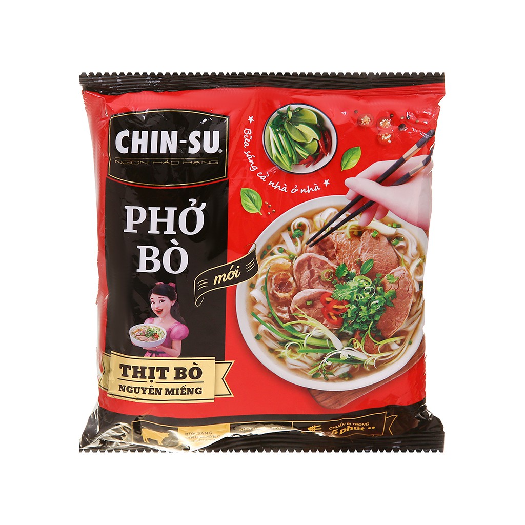 Phở Bò Chinsu Nguyên Miếng Gói 132g