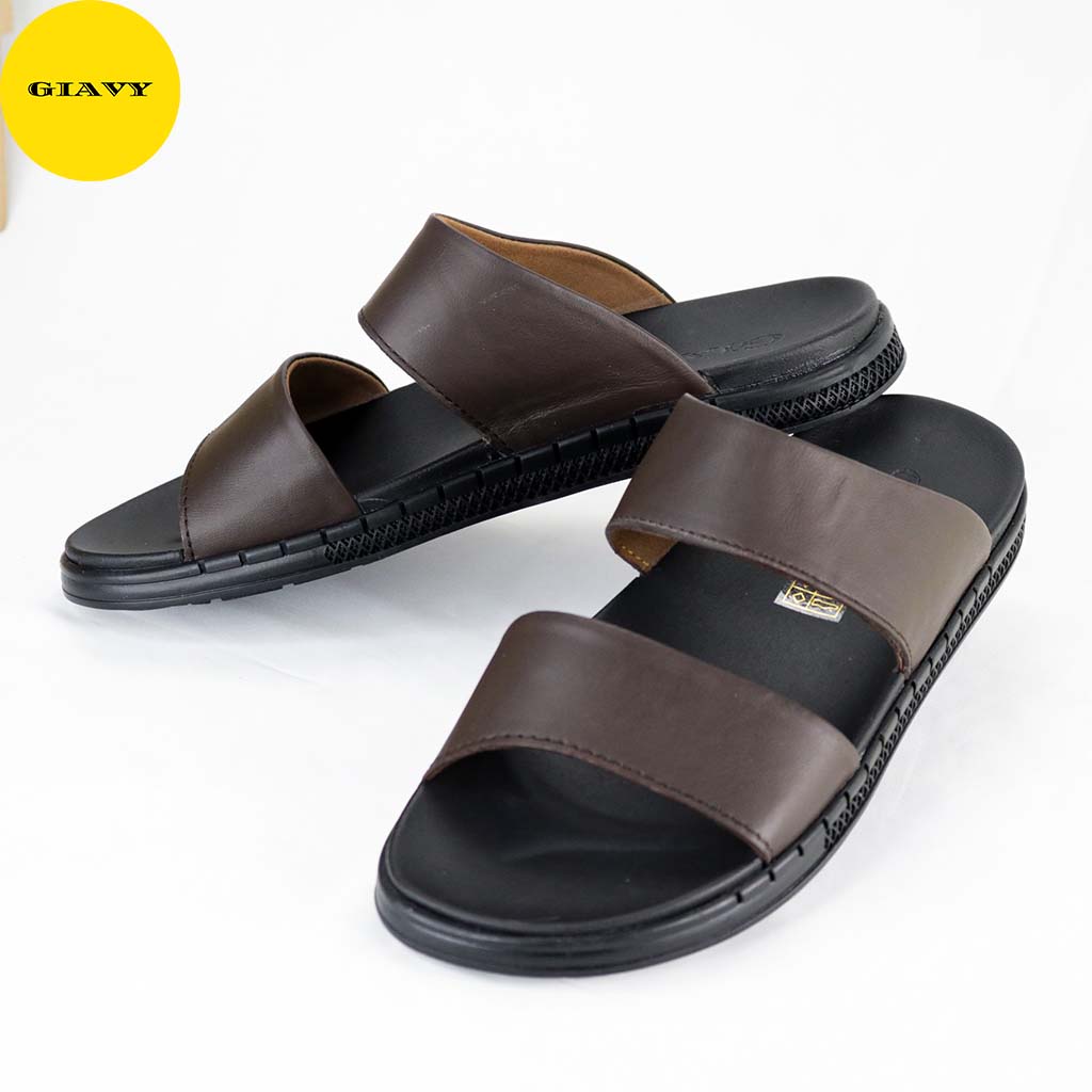 Dép da nam quai nhị thời trang 7086/3 - GIÀY GIAVY