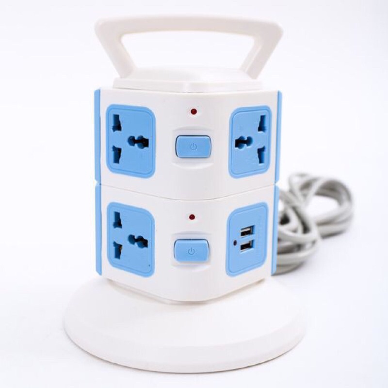 Ổ Cắm Điện Đa Năng 2 Tầng,Ổ Điện 8 Lỗ,2 Cổng Sạc USB