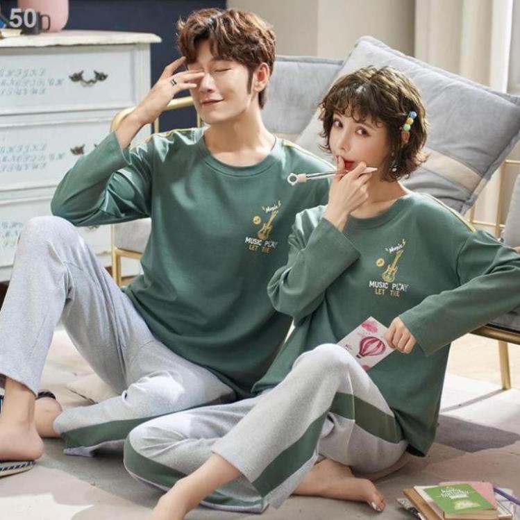 Couple pyjama mùa xuân và thu dài tay cotton nam nữ hè kimono mỏng phù hợp với sinh viênB ༴ ❕