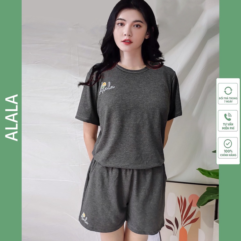 Bộ quần áo nữ mùa hè Cotton tông màu tối Bộ đùi mặc nhà nữ mùa hè ALALA