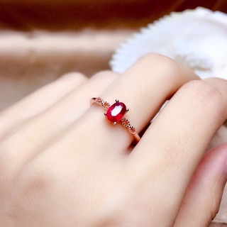 Nhẫn cưới mạ bạc 925 đính pha lê đỏ