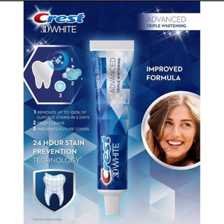 Kem đánh răng Crest 3d white advanced triple 158g