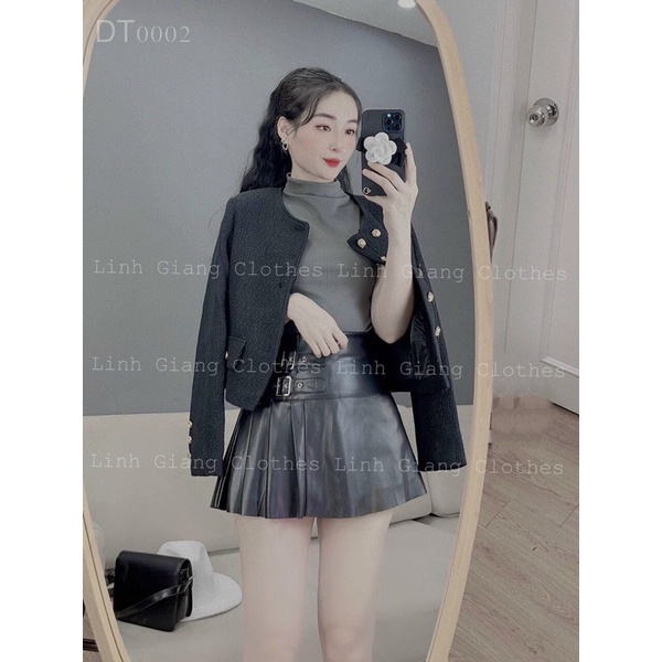 Áo Khoác Dạ Tweed 2 hàng khuy có đệm vai