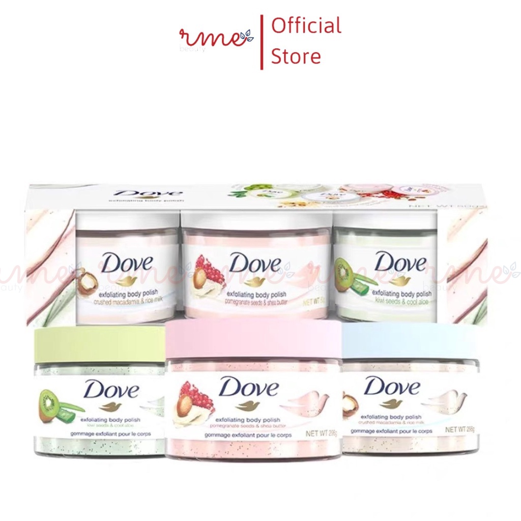 Tẩy da chết toàn thân Dove Exfoliating Body trắng da, giảm thâm mụn dung tích 50ml RME Beauty