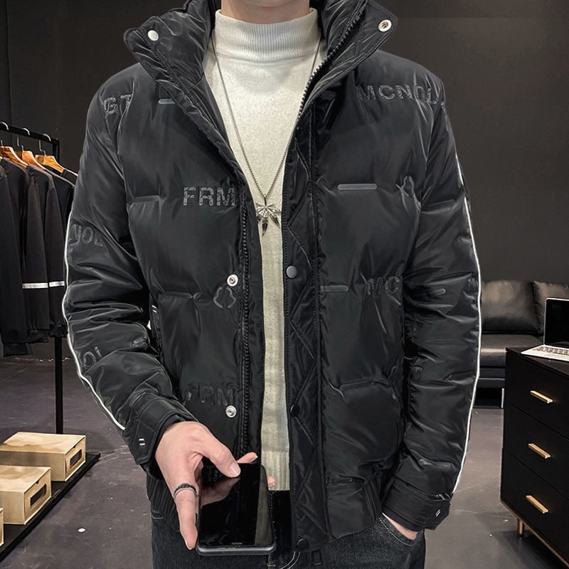 Mùa đông 2021 áo khoác mới nam ngắn phiên bản Hàn Quốc của xu hướng thương hiệu áo khoác dày ấm áp quần áo nam trên