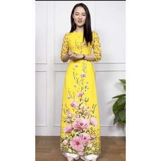 Áo dài đẹp 2020, áo dài thiết kế, in 3D nhà Tấm - MÃ A31