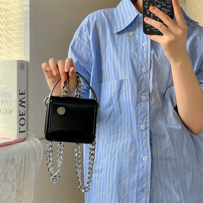 Túi Đeo Chéo mini Phối Dây Đeo Sợi Xích Thời Trang Sang Trọng Cho Nữ