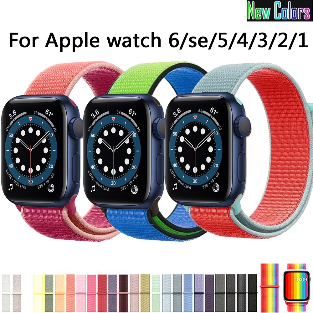 strap for apple watch 7 45mm 41mm 44mm 40mm 42mm 38mm sport nylon loop band for iwatch series 7 6 se 5 4 3 2 1