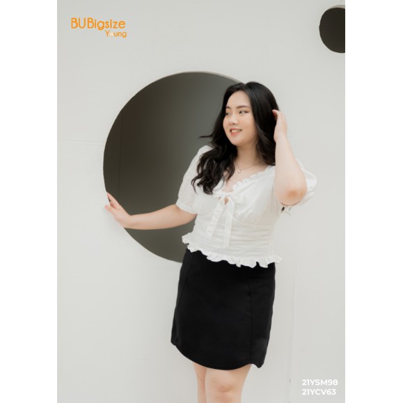 Áo croptop vải thô nơ ngực - 21YSM98 - [BU Bigsize Young]