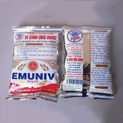 Chế Phẩm Vi Sinh Emuniv Chuyên Ủ Phân, Khử Mùi, Chuyển Hóa Phân Bón- Gói 200gr (CEM-001)