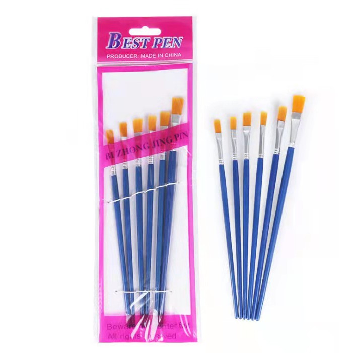 DROFE Bộ 10/6 Cọ Vẽ Tranh Nylon Tô Màu Theo Số Chuyên Nghiệp