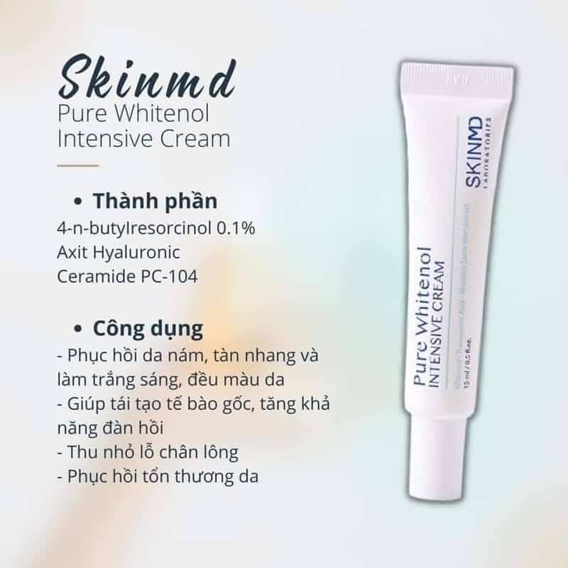 SKINMD LABORATORIES Kem trắng da mặt nám mờ thâm sạm nám SkinMD SKINMD PURE WHITENOL INTENSIVE