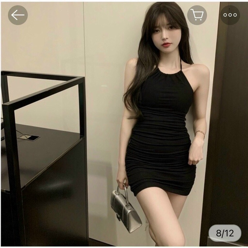 ĐẦM BODY CỔ YẾM NHÚN HAI BÊN HÔNG DÁNG NGẮN SEXY SIÊU RẺ alohashop91