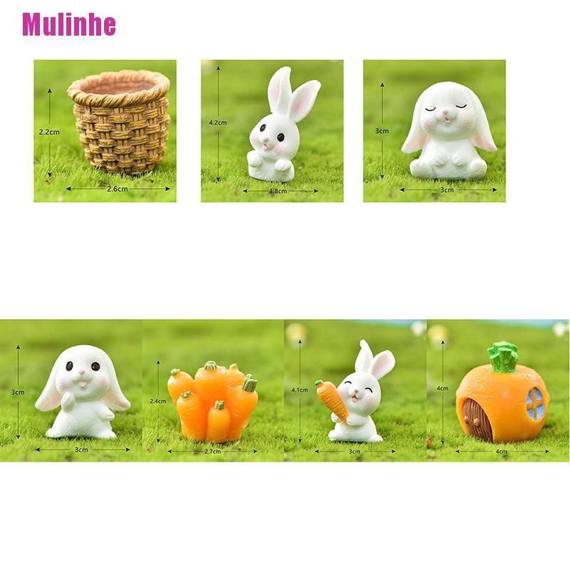 Mô Hình Thỏ Mini Bằng Nhựa Resin Trang Trí Sân Vườn
