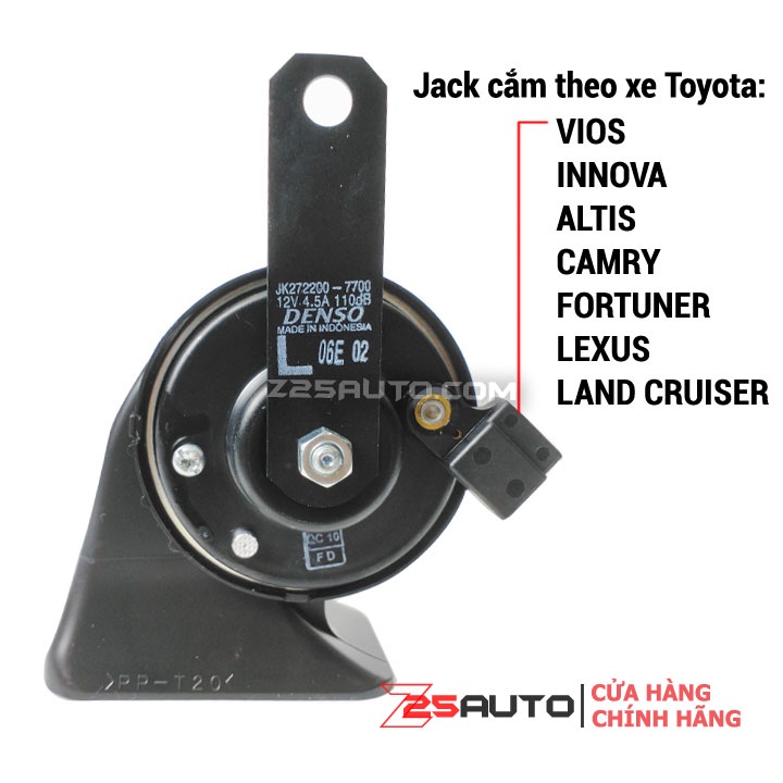 Còi sên Denso chính hãng 1 jack theo xe Toyota Camry 2006-2022