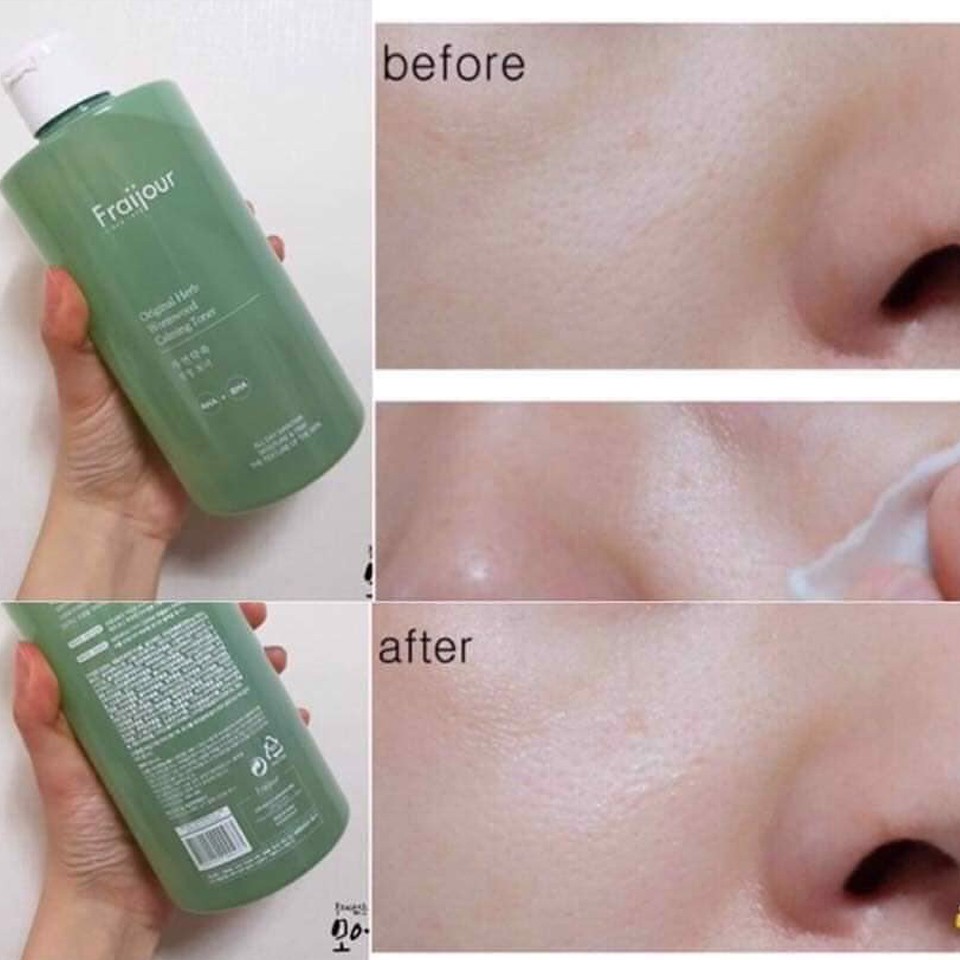 Nước hoa hồng Fraijour Original Herb Wormwood Calming Toner 500ml, từ các loại thảo mộc