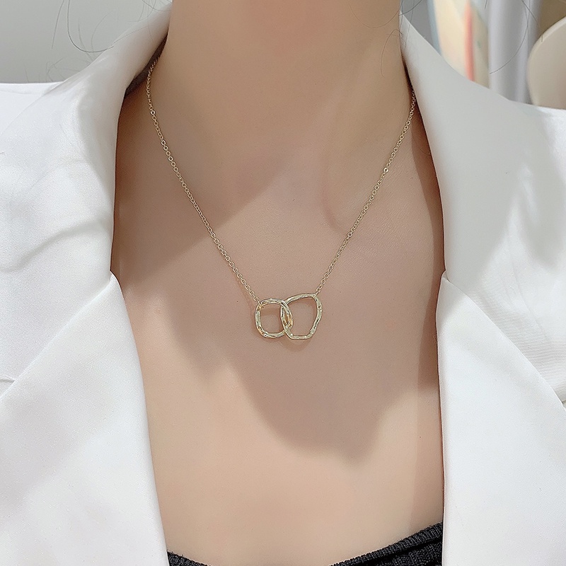 Vòng cổ Hai Vòng Hình Học Đơn Giản Sáng Tạo Cá Tính