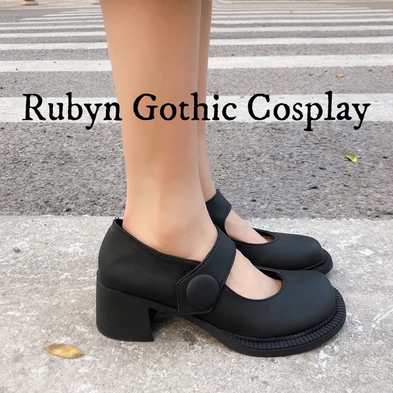 [Sẵn]Giày Lolita Đế Vuông mũi tròn xoè gothic ( Size 35 - 39 ). 1902