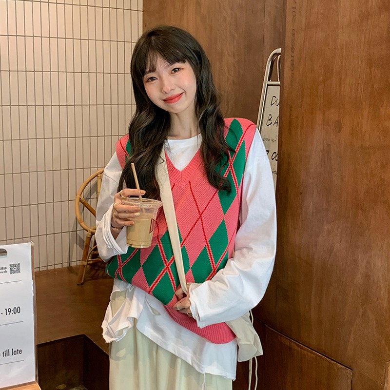 //SẴN HÀNG// ÁO GILE LEN DỆT KIM HỒNG | BigBuy360 - bigbuy360.vn