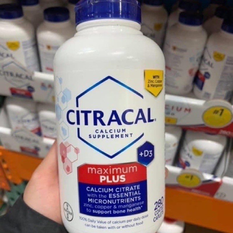 [Date 8/2024] Viên uống bổ sung canxi CITRACAL Maximum Calcium Citrate 280v
