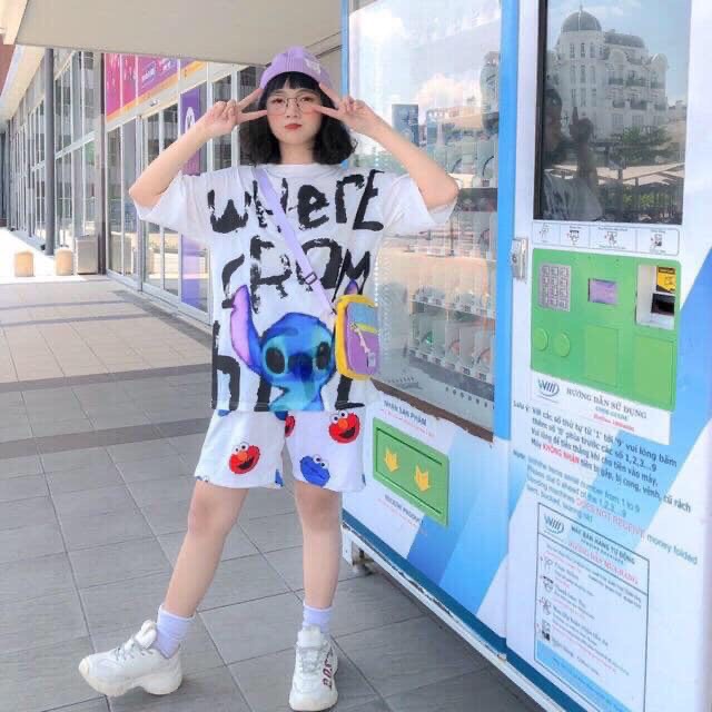 [Mã WASTHOT giảm 15K đơn bất kì] Set Unisex Cartoon 3D Cute (Áo Thun + Quần Short)-HươngSu | BigBuy360 - bigbuy360.vn
