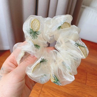 Scrunchies voan thêu quả dứa