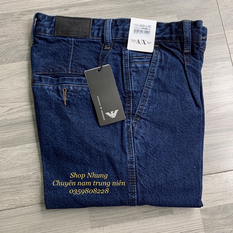 Quần Jean Nam Trung Niên 1 Ly Cao Cấp, Dáng Thụng Túi Chéo, Chất Co Giãn + Ảnh Thật 100%
