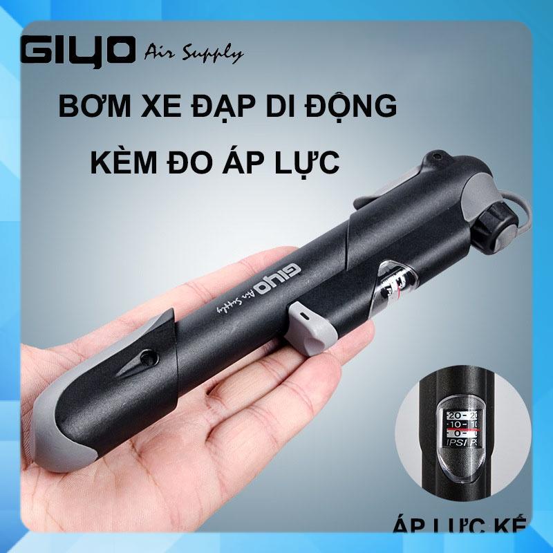 ▤☊Bơm Xe Đạp Cầm Tay Kèm Đồng Hồ Áp Suất Lốp, Gắn Được Tân Xe, Di Động Mini Tiện Lợi.