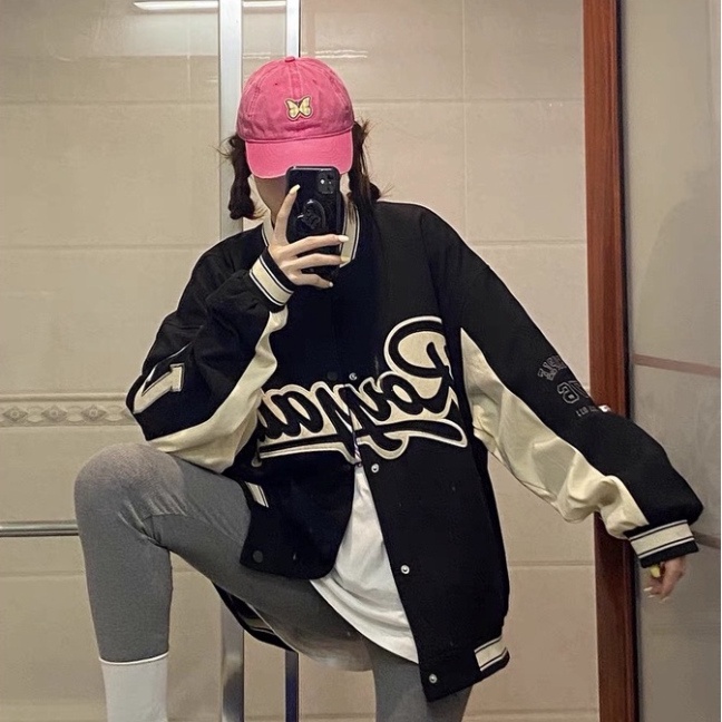 [Ảnh thật ở cuối] Áo khoác bomber áo bomber dáng vasity nam nữ royalty chất vải gió dù 2 lớp unisex MB016